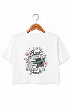 I like books more than people crop top
