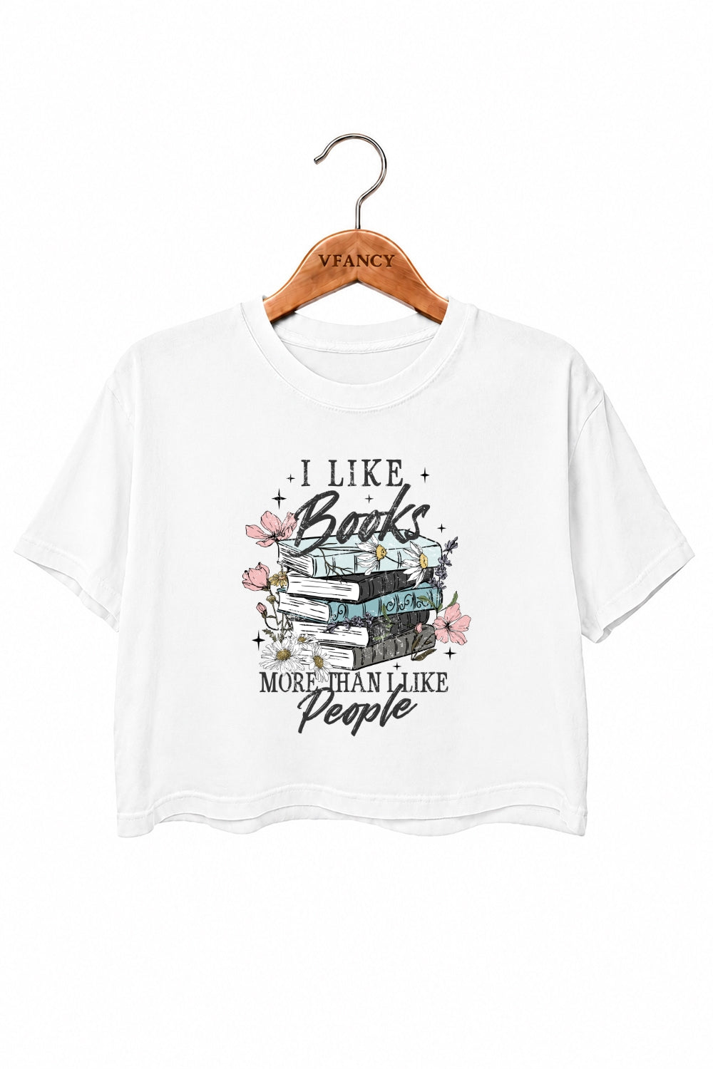 I like books more than people crop top