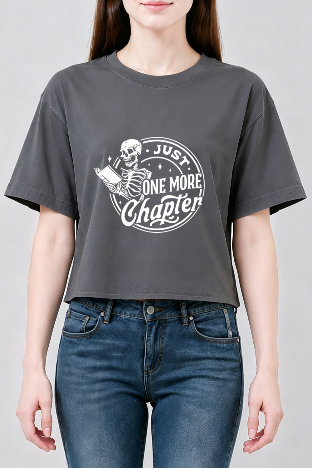 Just one more chapter reading crop top