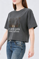 A girl's gotta have options crop top