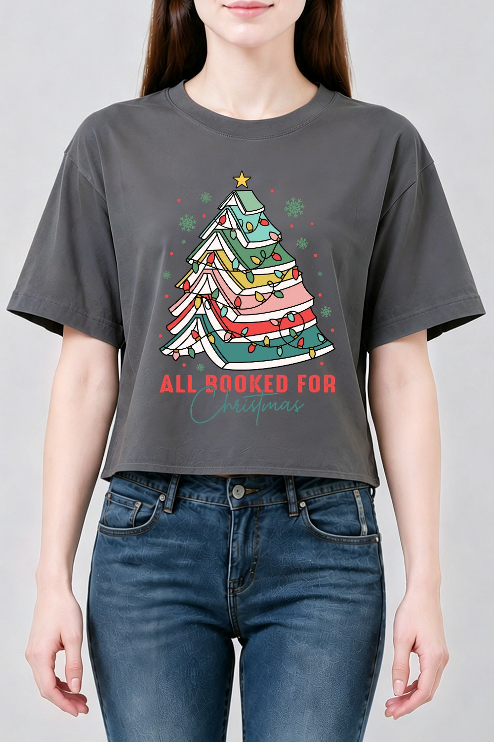 All booked for christmas crop top