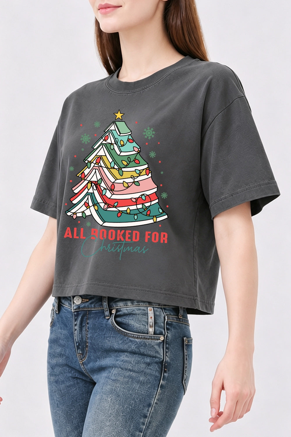 All booked for christmas crop top