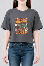 Angry women will change the world crop top