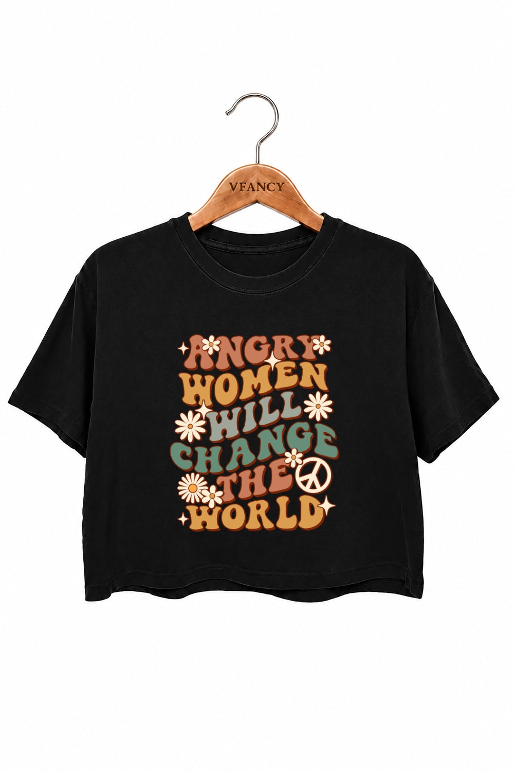Angry women will change the world crop top