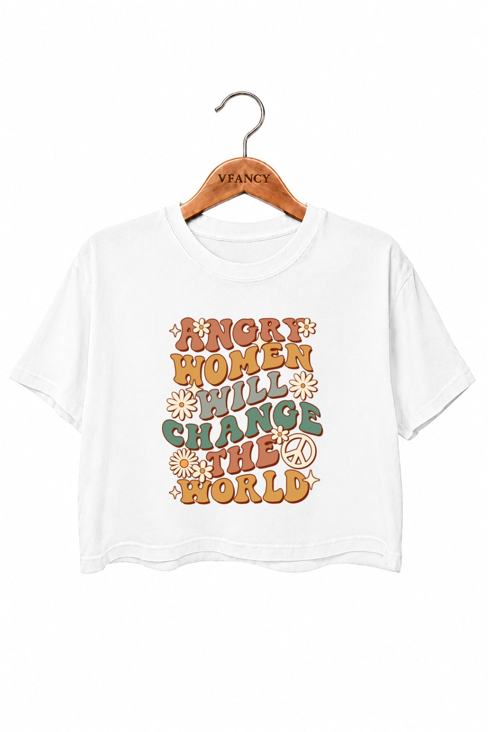 Angry women will change the world crop top