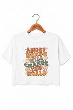 Angry women will change the world crop top