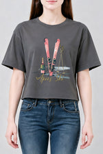 Apres ski champagne crop top