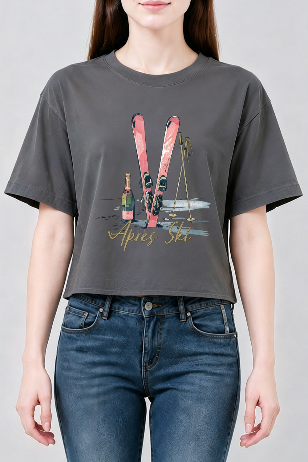 Apres ski champagne crop top