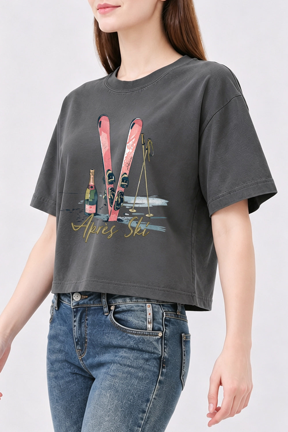 Apres ski champagne crop top