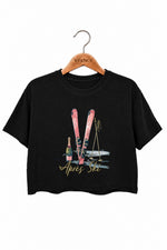 Apres ski champagne crop top
