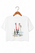 Apres ski champagne crop top