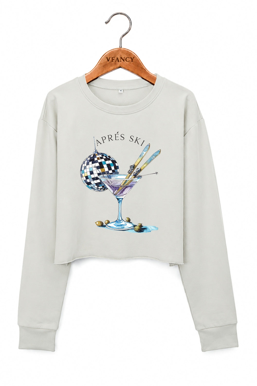 Apres ski drinking crop sweatshirt
