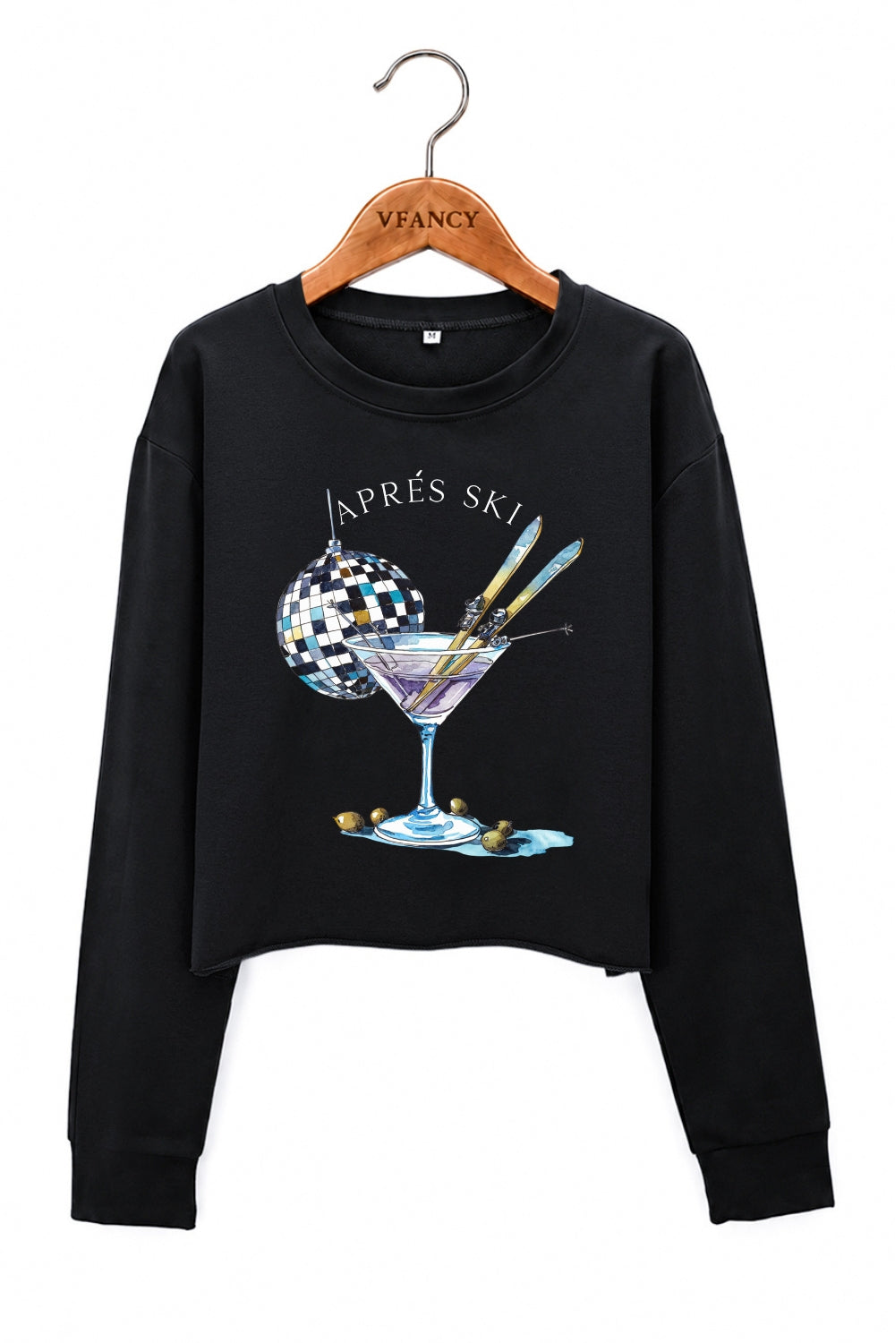 Apres ski drinking crop sweatshirt