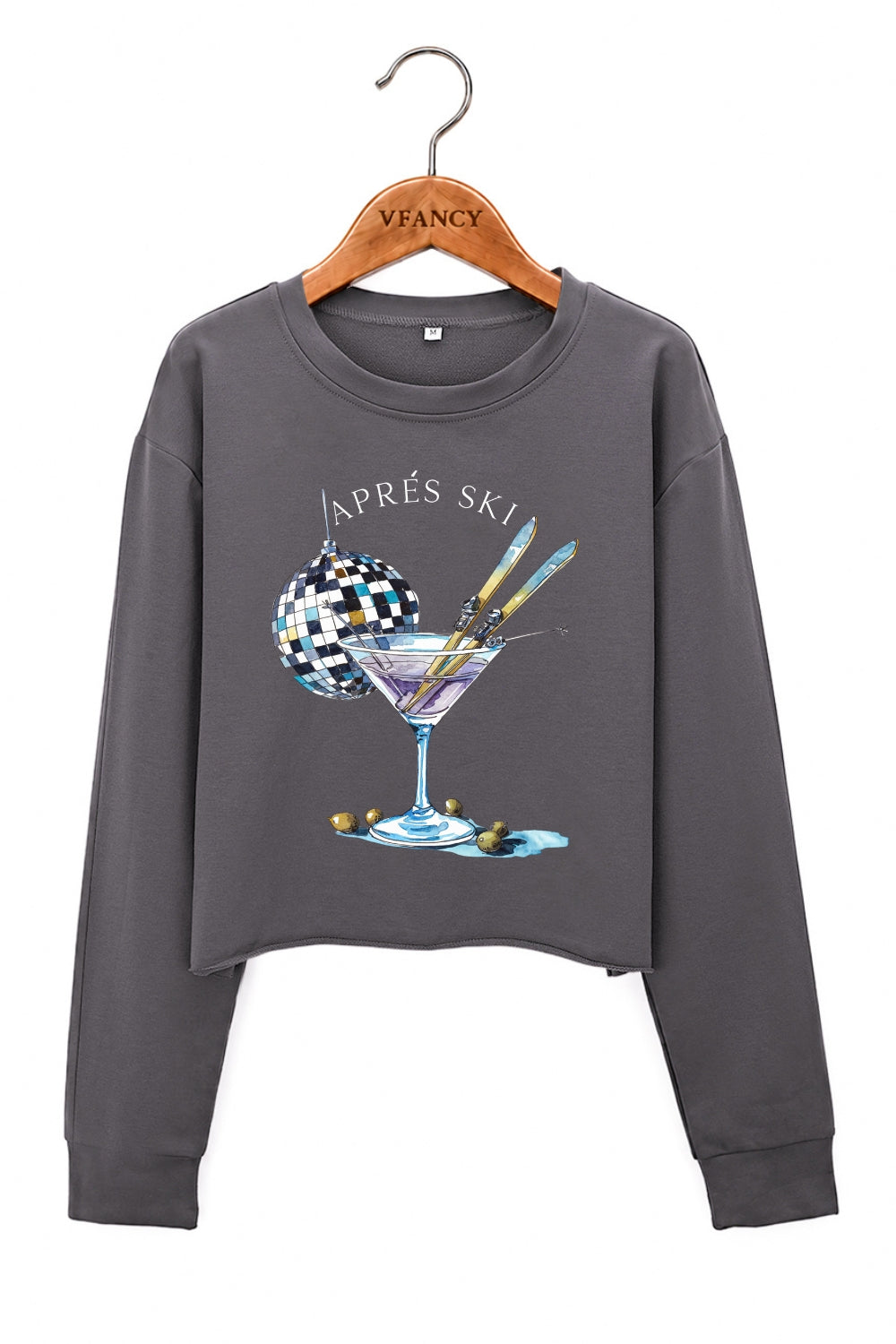 Apres ski drinking crop sweatshirt