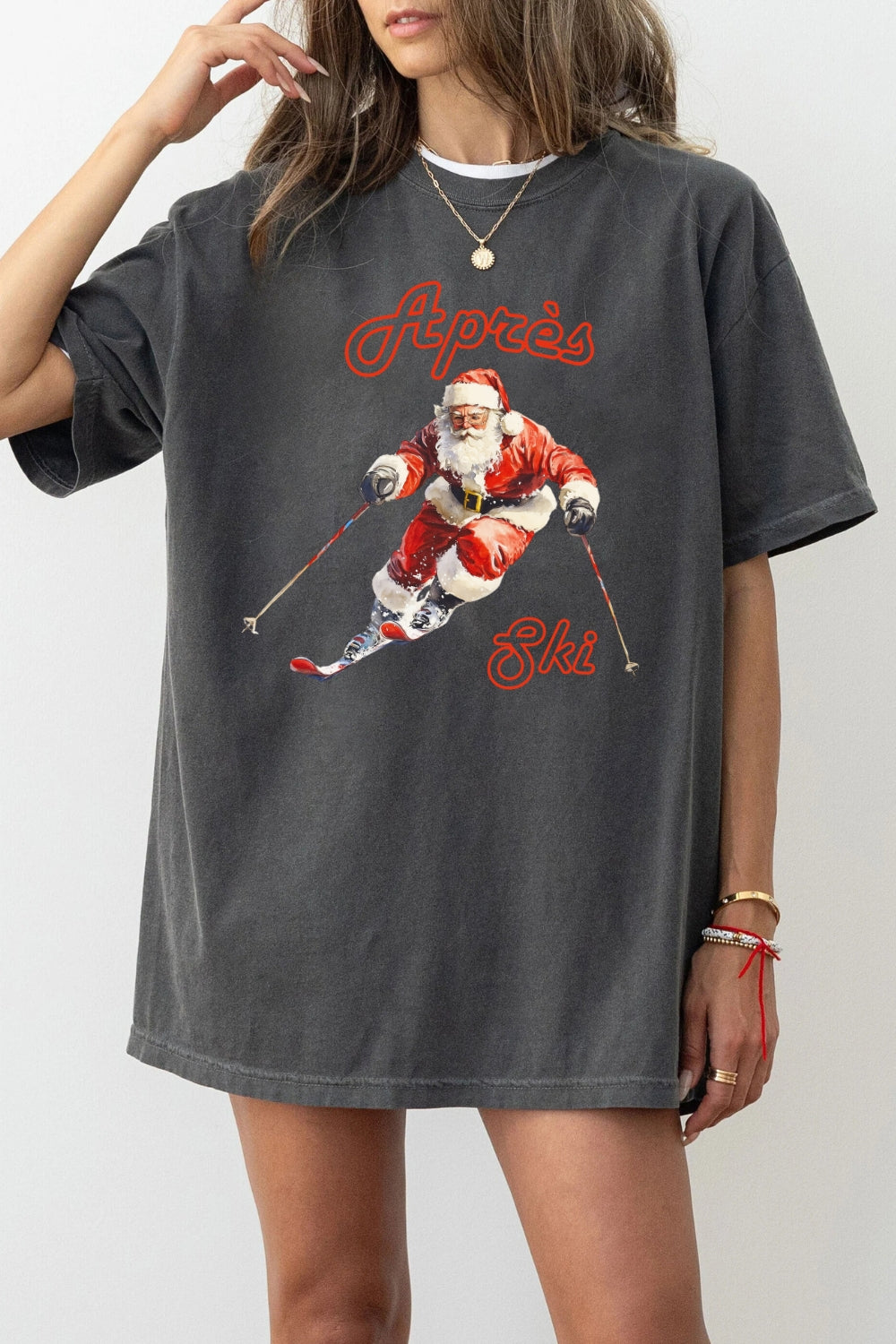 Apres ski santa christmas tee