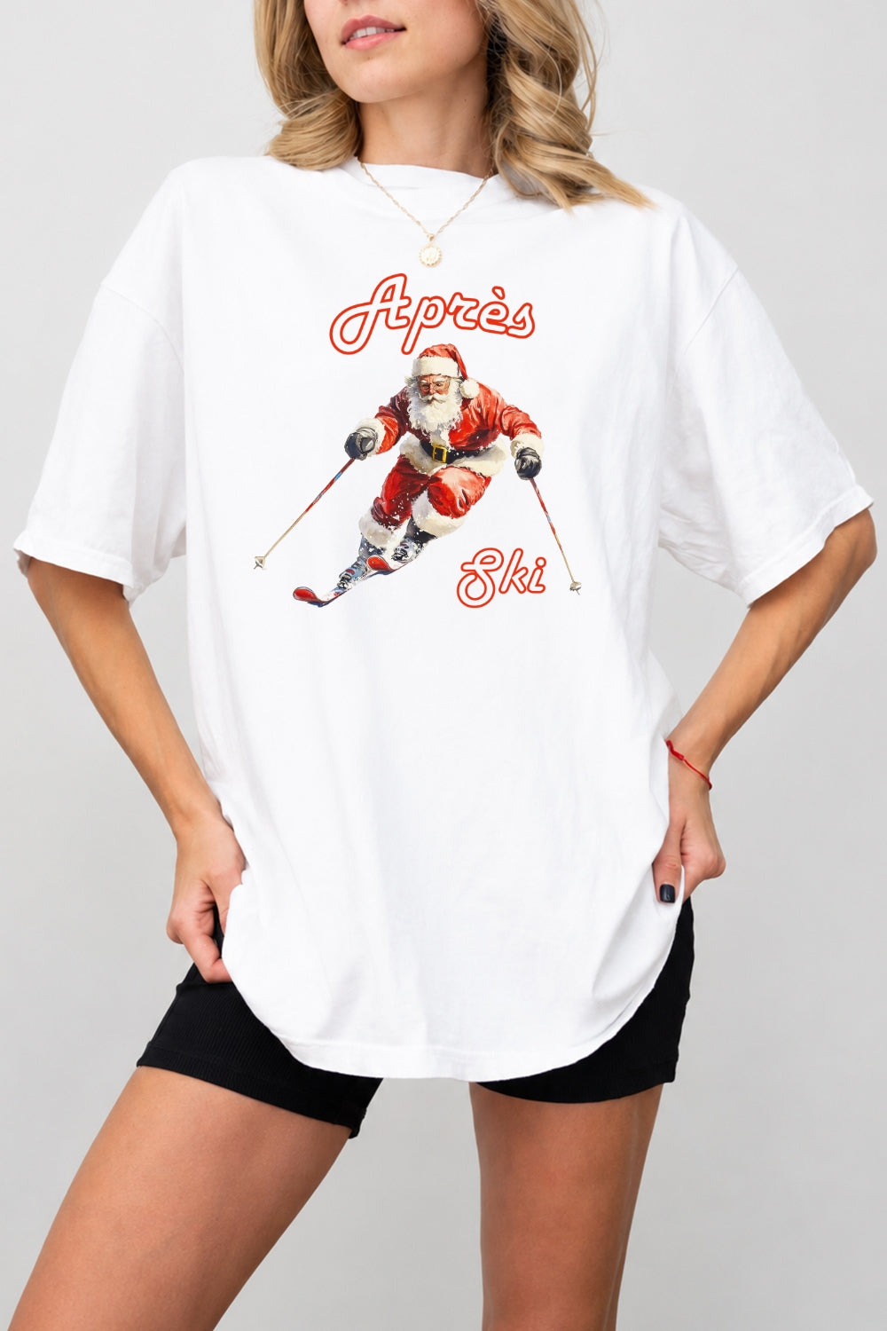 Apres ski santa christmas tee