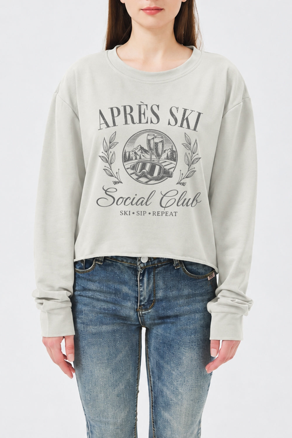 Apres ski social club crop sweatshirt