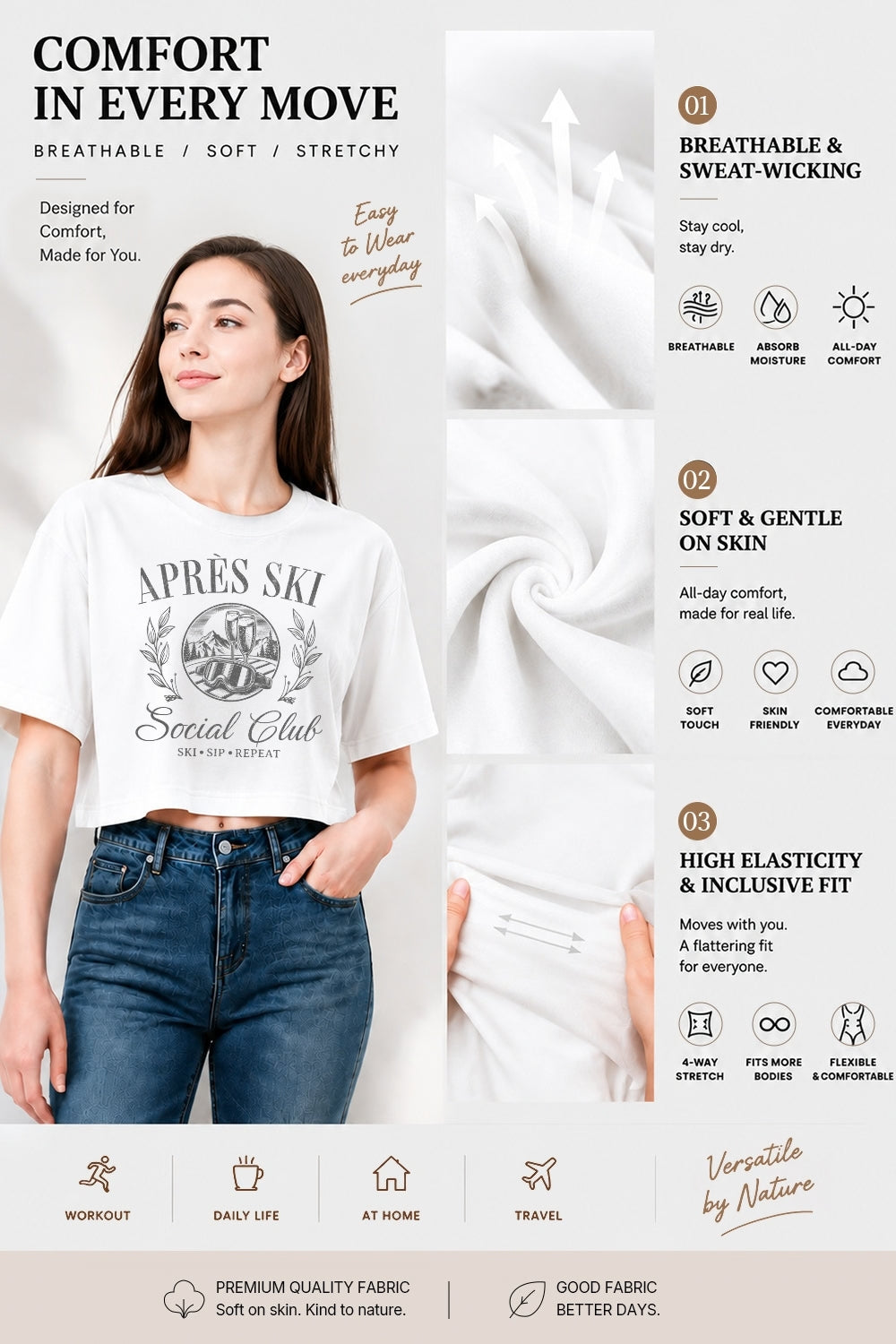 Apres ski social club crop top