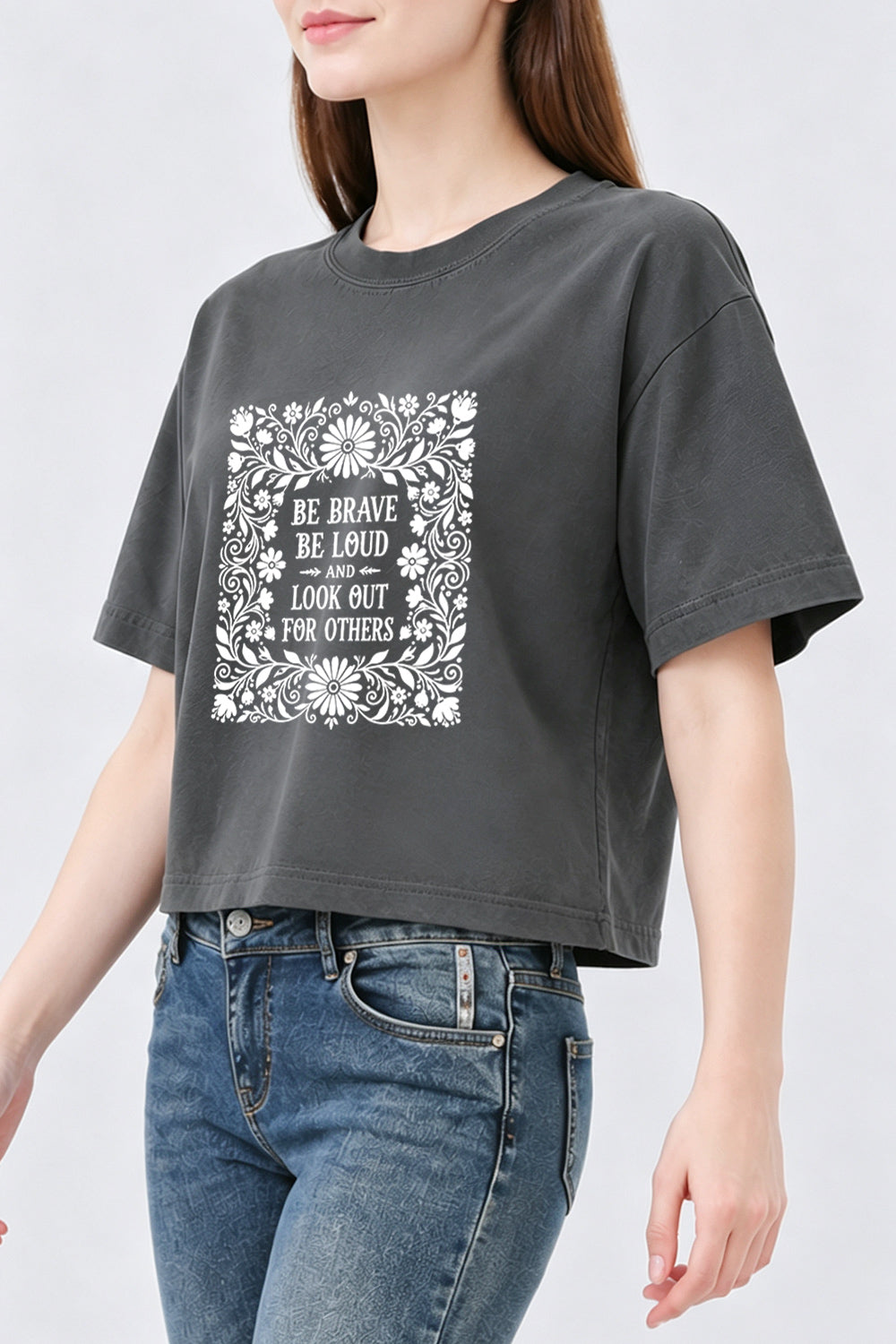 Be brave be loud crop top