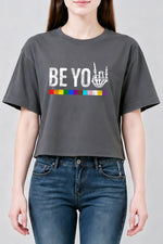 Be you rainbow skull crop top