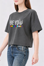 Be you rainbow skull crop top