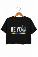 Be you rainbow skull crop top