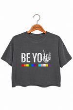 Be you rainbow skull crop top