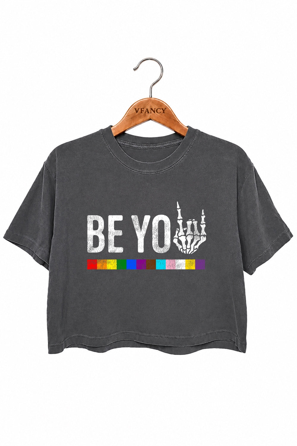 Be you rainbow skull crop top
