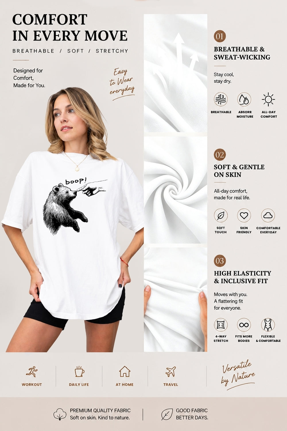 Bear nose boop tee