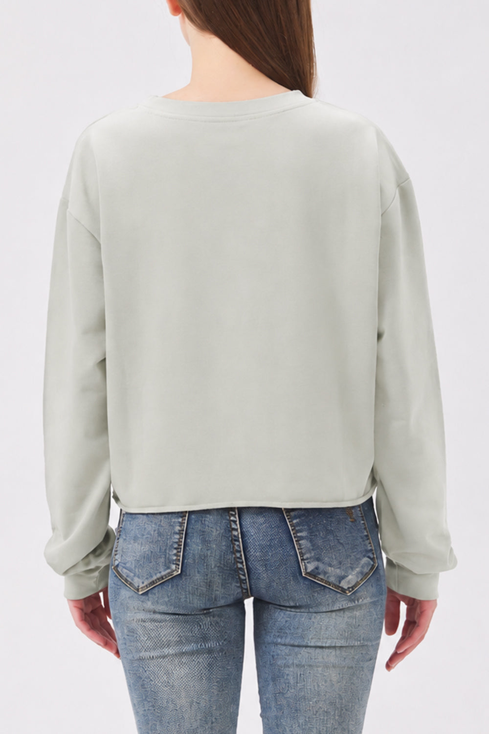 Beige crop sweatshirt back