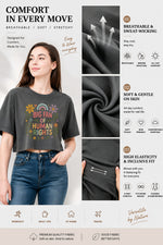 Big fan of human rights floral crop top