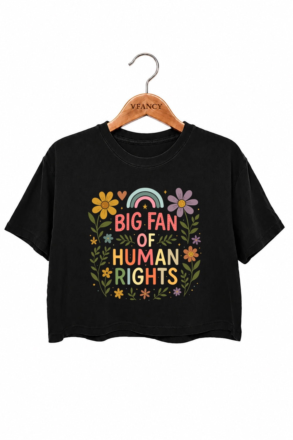 Big fan of human rights floral crop top