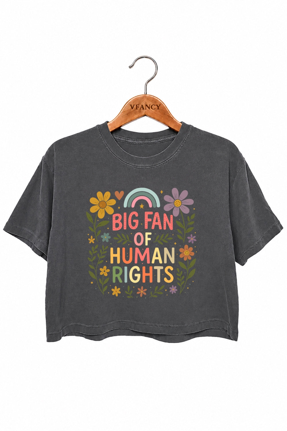 Big fan of human rights floral crop top