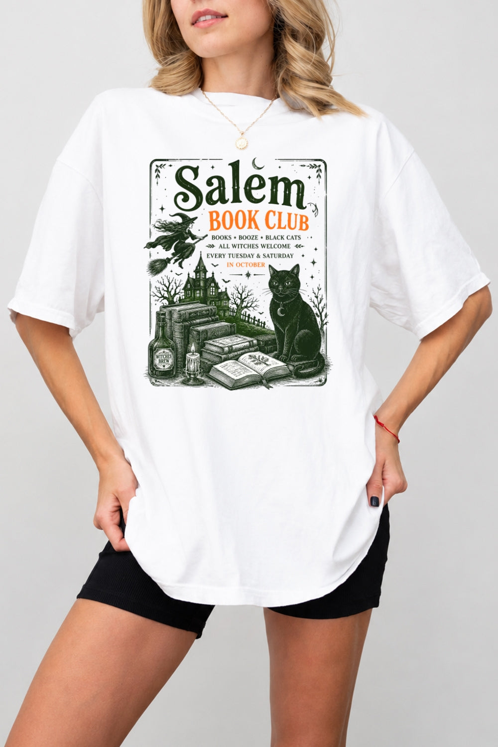 Black cat book club tee