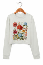 Boho floral crop sweatshirt