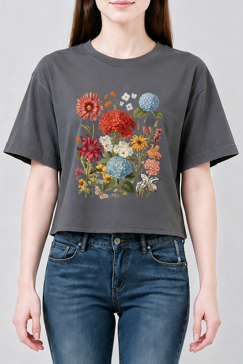 Boho floral crop top
