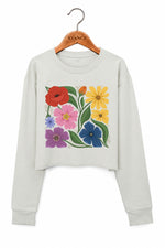 Boho rainbow floral crop sweatshirt