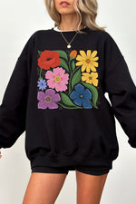 Boho rainbow floral sweatshirt
