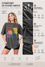 Boho rainbow floral tee