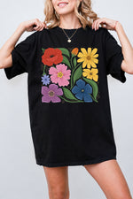 Boho rainbow floral tee