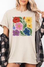 Boho rainbow floral tee