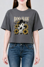 Boo haw cowboy ghost crop top