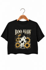 Boo haw cowboy ghost crop top