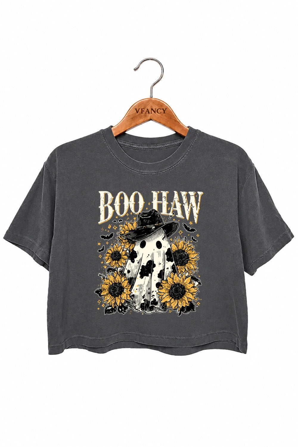 Boo haw cowboy ghost crop top