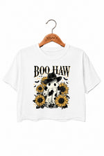 Boo haw cowboy ghost crop top