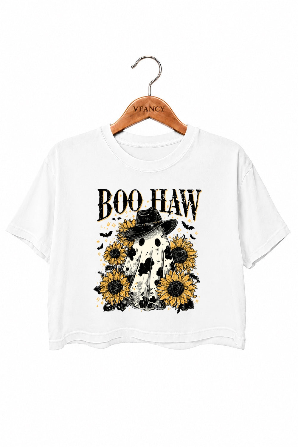 Boo haw cowboy ghost crop top