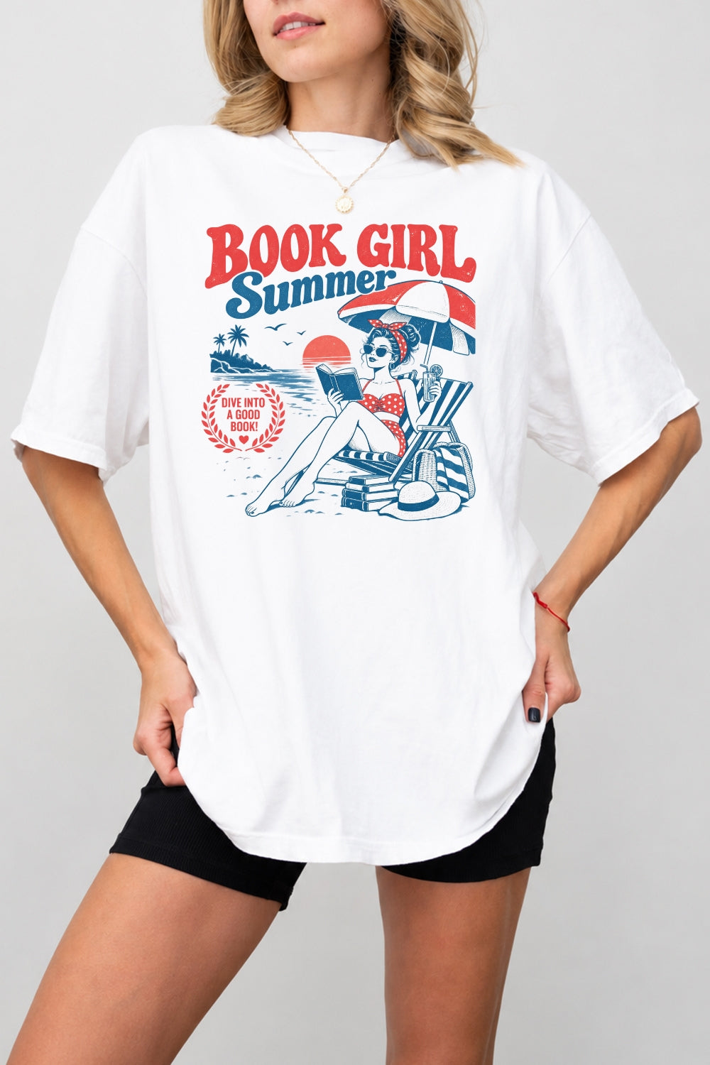 Book girl summer tee