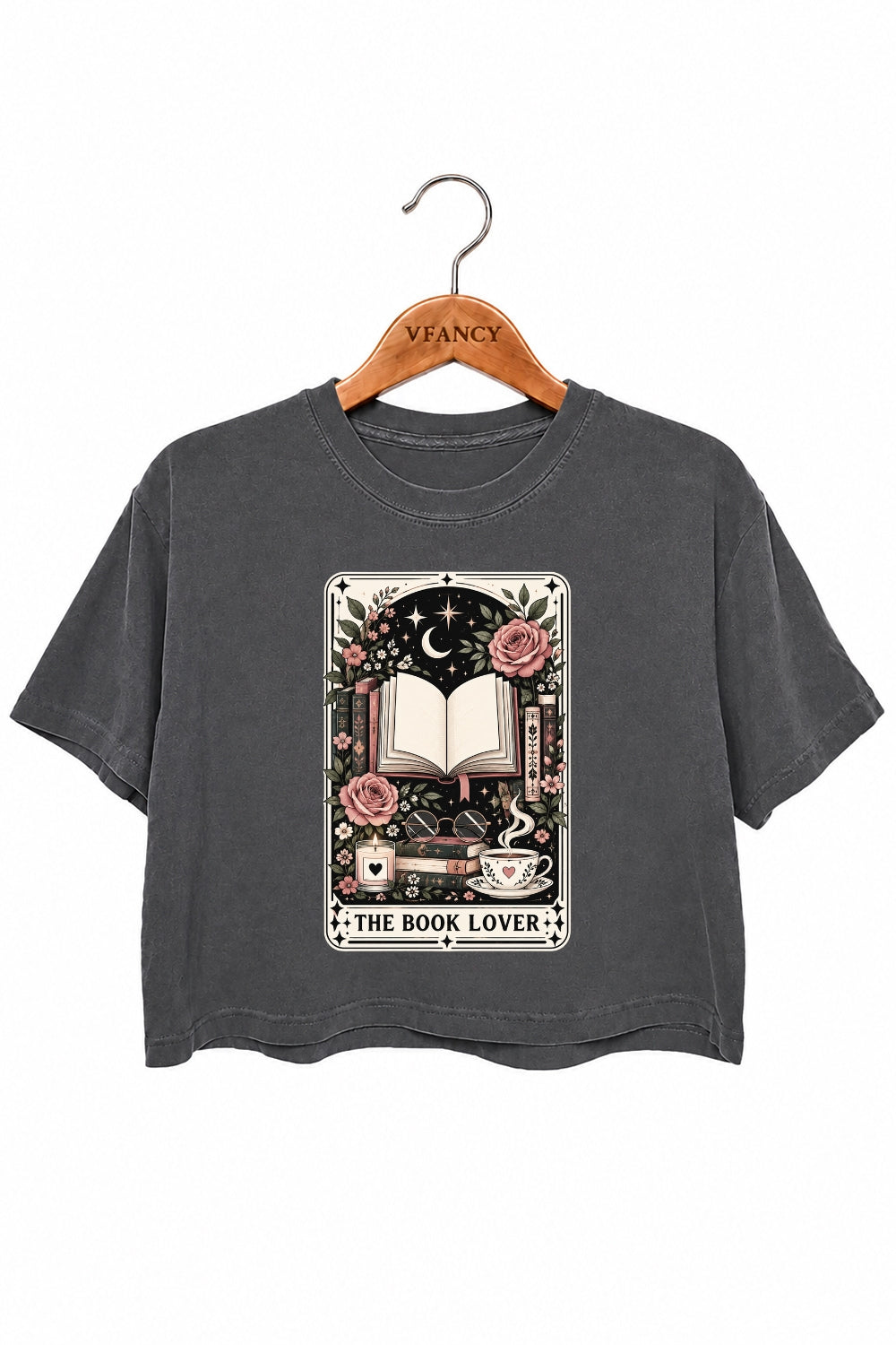 Book lover tarot card crop top