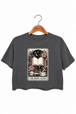 Book lover tarot card crop top