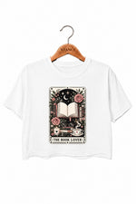 Book lover tarot card crop top